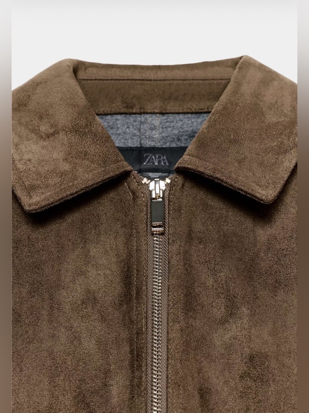 Zara Brown Suede Bomber Jacket - Picture 8 of 12